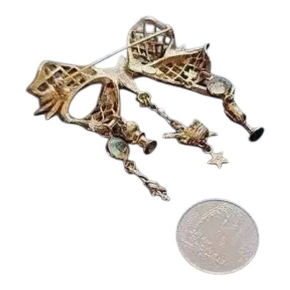 Kris Folly Brooch Gold Bow Brooch